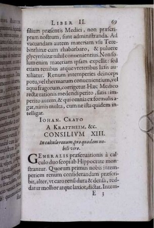 Consilium XIII. In calculo renum, pro quodam nobili viro