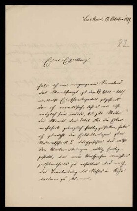 82: Brief von Friedrich Ritgen an Gottlieb Planck, Luckau (Landkreis Dahme-Spreewald), 17.10.1899