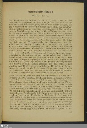 Nordfriesische Sprache