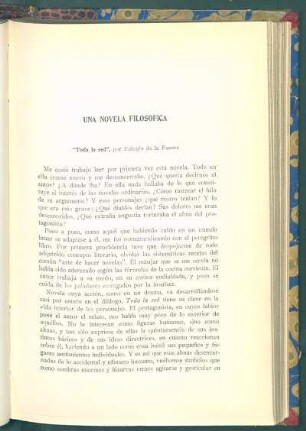 Una novela filosófica : "Toda la sed", por Eulogio de la Fuente