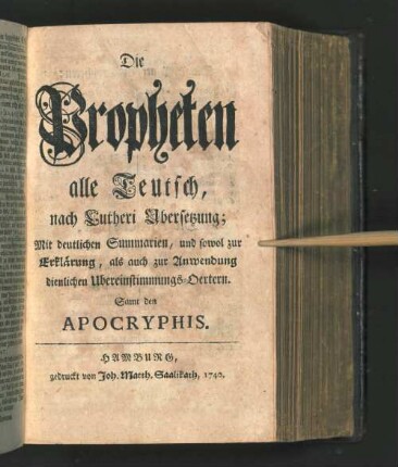 Die Propheten alle Teutsch nach Lutheri Ubersetzung