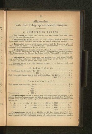 Allgemeine Post- und Telegraphen-Bestimmungen.
