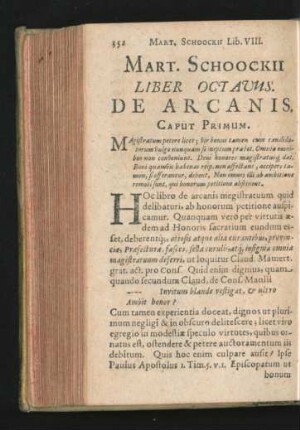 Liber Octavus. De Arcanis.