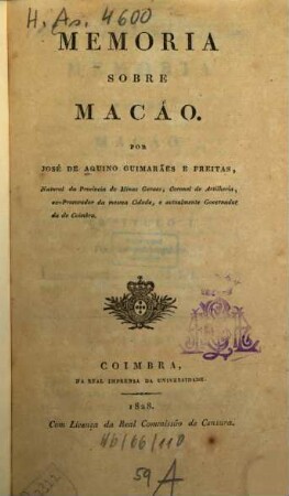 Memoria sobre Macáo
