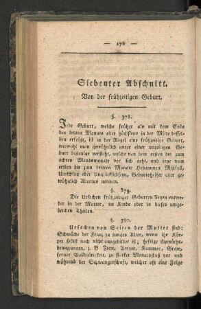 Siebenter Abschnitt. Von der frühzeitigen Geburt.