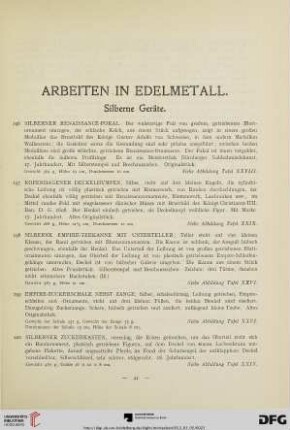 Arbeiten in Edelmetall (Nr. 196-329)