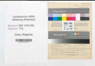 Entnazifizierung Sieglinde Zeiss , geb. 19.02.1905 (Angestellte)