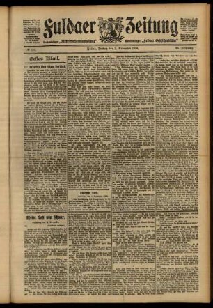 Erste Ausgabe vom Freitag, den 02. November 1906.
