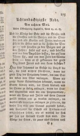 275-289, Achtundachtzigste Rede. - Einundneunzigste Rede.