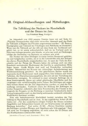 Die Talbildung des Neckars im Muschelkalk und der Donau im Jura