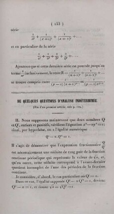 De quelques questions d´analyse indéterminée.