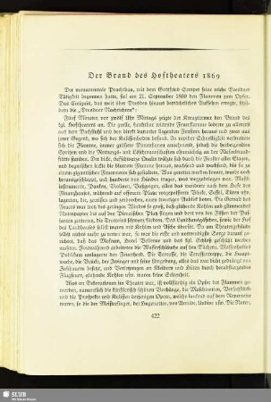 Der Brand des Hoftheaters 1869