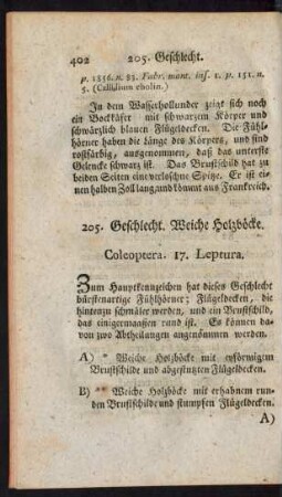 205. Geschlecht. Weiche Holzböcke