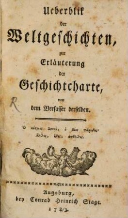 Überblik der Weltgeschichten zur Erläuterung der Geschichtcharte