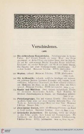 Verschiedenes (Nr. 391 - 418)