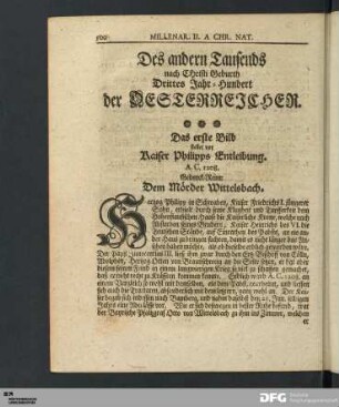 Des andern Tausends nach Christi Geburth Drittes Jahr-Hundert der OESTERREICHER.