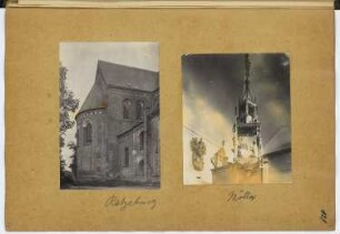 Dom, Ratzeburg / St. Nikolai-Kirche, Mölln: Ansicht Ratzeburg, Innenansicht Mölln (aus: Skizzen- und Fotoalbum 9)