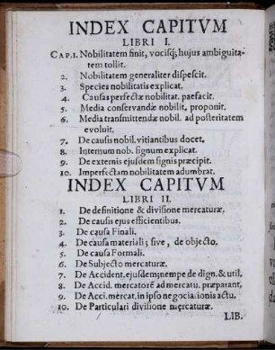 Index Capitum Libri I. [et] Libri II.