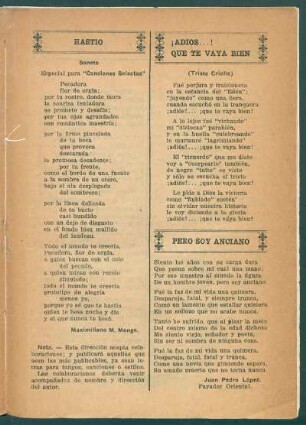 Hastio : Soneto. Especial para "Canciones Selectas"