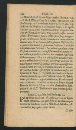 Pars II. Epistolae seu Propositio.
