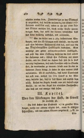 460-466, I. Von den Wirkungen der elastischen Luft, bloß, wenn sie eingeschlossen ist.