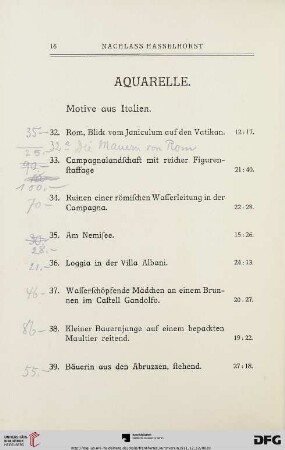 Aquarelle (Nr. 32-50)