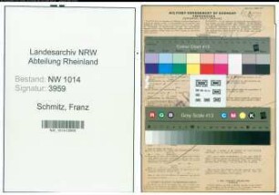 Entnazifizierung Franz Schmitz , geb. 11.02.1907 (Friseur)