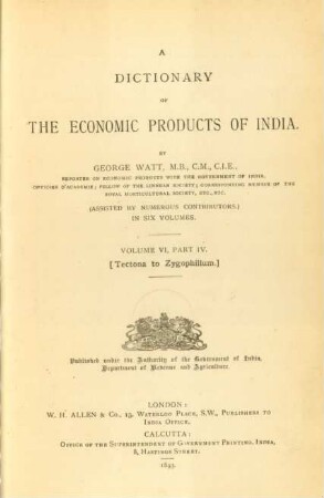 Vol. 6, Pt. 4: Tectona to Zygophyllum