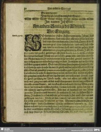 Am andern Sontage des Advents