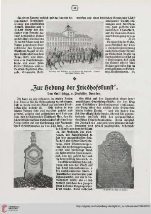 "Zur Hebung der Friedhofskunst"