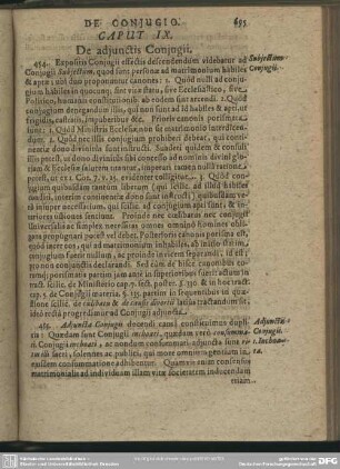 Caput IX. De adjunctis Conjugii