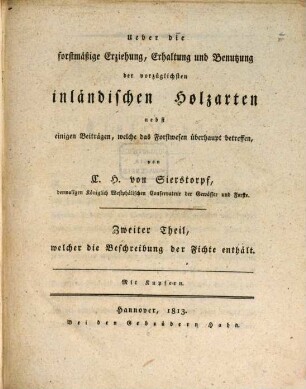 Über forstmäßige Erziehung der Holzarten