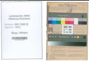 Entnazifizierung Wilhelm Stupp , geb. 30.03.1898 (Angestellter)