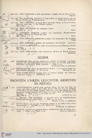 Bronzen, Uhren, Leuchter, Arbeiten in Metall (Nr. 1140-1166)