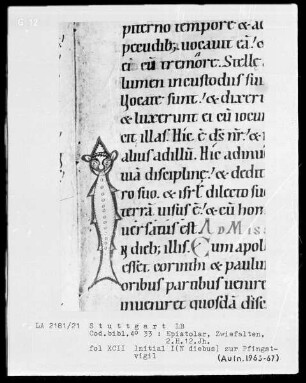 Epistolar — Initiale I(N diebus), Folio 92recto
