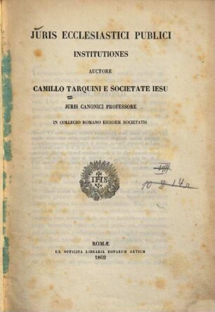 Iuris ecclesiastici publici institutiones