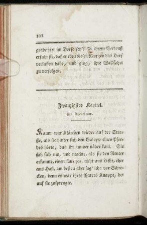 Zwanzigstes Kapitel. Ein Abentheuer.