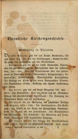 Geschichte der christlichen Kirche, 1,1