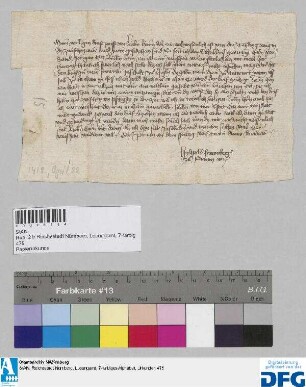 Hyltpold Frawnberger zu Prunn bittet wegen der Nachstellungen des Herzogs Hans die Stadt Nürnberg um Verzug in der Ausstellung eines Schuldbriefes.
