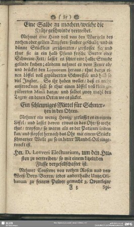 Ein schleuniges Mittel für Schmertzen in den Ohren