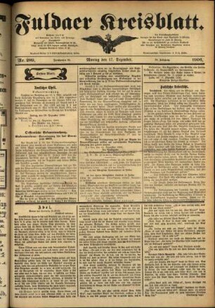 Erste Ausgabe vom Montag, den 17. Dezember 1906.