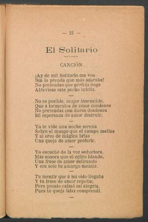 El solitario : Canción