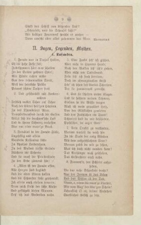 II. Sagen, Legenden, Mythen