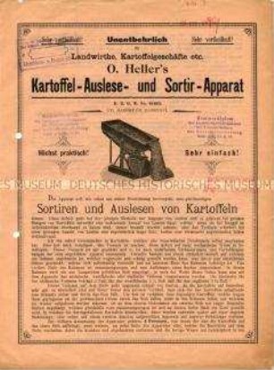 Kartoffelauslese- und Sortier-Apparat