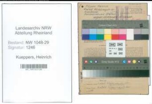 Entnazifizierung Heinrich Kueppers , geb. 11.03.1912 (Beamter)