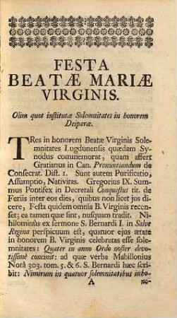 Commentarii Theologico-Historici De Festis Jesu Christi, Et B. Mariae V. : Nunc Vero Latinitate Donati, Et Almae Congregationi Majori Academicae B. Mariae V. Ab Angelo Salutatae In Strenam Oblati, 4