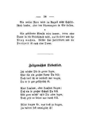 Zeitgemäßes Liebeslied