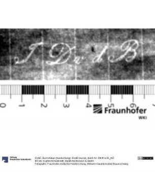Buchstaben (zweikonturig): IDvdB (kursiv)
