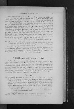 Verhandlungen mit Flandern. - 1378.