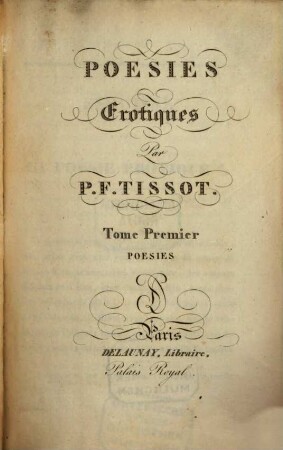 Poésies Erotiques, 1. Poesies